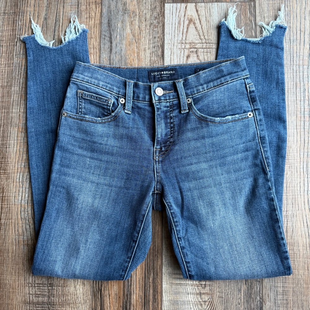 Lucky Brand Frayed Hem Blue Women's Jeans